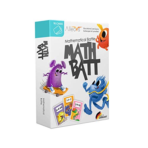 ALLEOVS Juego Mental Batalla Matemática - Juego de Multiplicaciones Educativa - 90 Tarjetas para Tablas Aprendizaje - Actividades Cerebro Divertido Niños y Familias - Regalos Cumpleaños - +7 Años