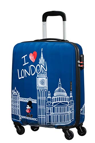 American Tourister Disney Legends Spinner S Equipaje de Mano Infantil, 55 cm, 36 L, Azul (Take Me Away Mickey London)