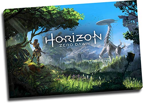 ARYAGO Póster enmarcado de Horizon Zero Dawn de 71 x 50 cm, para pared de videojuegos, póster Aloy para decoración de habitación de niños y niñas, estirado y listo para colgar