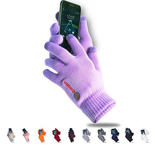 axelens Guantes Touch Screen Táctiles Invernales Suavidad y Comfort - Unisex - Interno Felpudo - por Smartphone, Celulares y Tablet - Confección Regalo incluida! - Lila