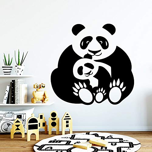 BailongXiao Cute Panda Family Wall Sticker Mural Art para decoración del hogar para niños habitación decoración del hogar Fondo Pared Arte calcomanía 50x50cm