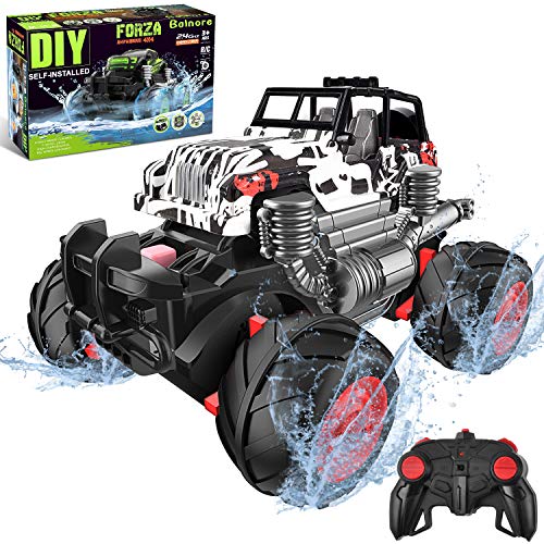 balnore 4WD Coches Teledirigidos para Niños, Coche teledirigido Anfibio, 1:14 Off-Road RC Car, 2.4GHz Carreras de Juguetes de Alta Velocidad, Impermeable Juguetes de Vehículos Eléctricos Regalo