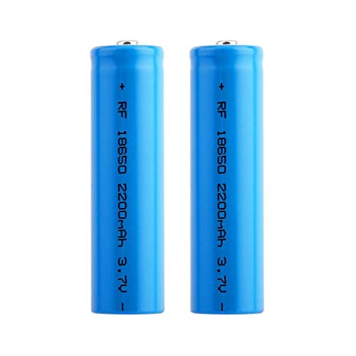 Baterías Recargables 18650 Litio Iones Batería 3.7V 2200mah Capacidad ICR Baterías de Litio Células Acumuladoras para Linterna LED Linterna Antorcha, Azul (2PCS)