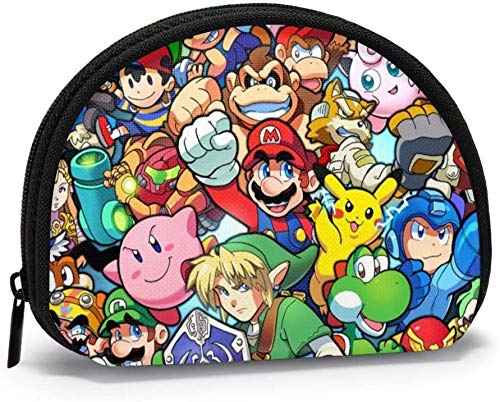 Bernice Winifred Th-e Legen-d of Zelda Super Mario Smash Bros Kirby Monedero para mujer Shell Storage Bolsas de cosméticos para