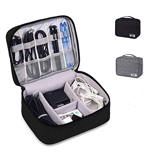 Bolsa de Accesorios electrónicos, Organizador de Cable de Viaje, Estuche Universal Impermeable, Bolsa de Almacenamiento Impermeable (Gray)