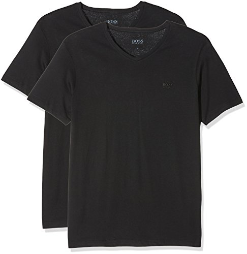 BOSS T-Shirt Vn 2p Camiseta, Negro (Black 001), Large (Pack de 2) para Hombre