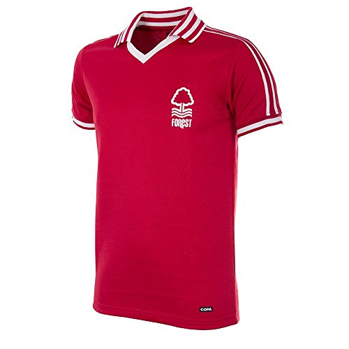 Copa Camiseta de fútbol Retro con Cuello de fútbol Nottingham Forest 1976-1977, Hombre, 716, Rojo, S