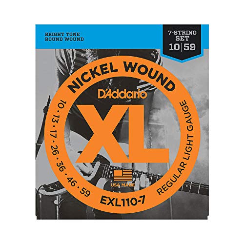 D'Addario EXL110-7 Juego de Cuerdas, Plateado, Regular Light 10-59