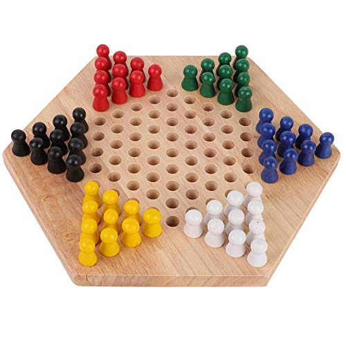 Damas Chinas, Tablero Educativo de Madera para niños Juego de Damas Chinas Estrategia Juego Familiar