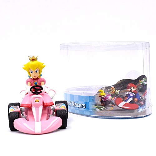 Decoración hogareña Super Mario Bros Figuras 13 cm Japón Anime Luigi Dinosaurios Donkey Kong Bowser Kart Pull Back Coche PVC Figma Juguetes Calientes for niños (Color : Princess)