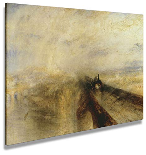 Digitalpix Artenòr Quadro Turner William Rain Steam and Speed The Great Western Railway 1844 - Stampa su Tela Canvas Intelaiata - 100 x 73 cm