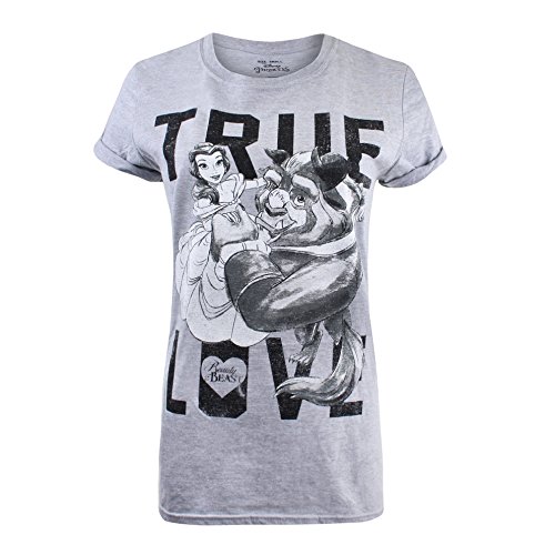 Disney True Love Camiseta, Gris (Sport Grey), S para Mujer