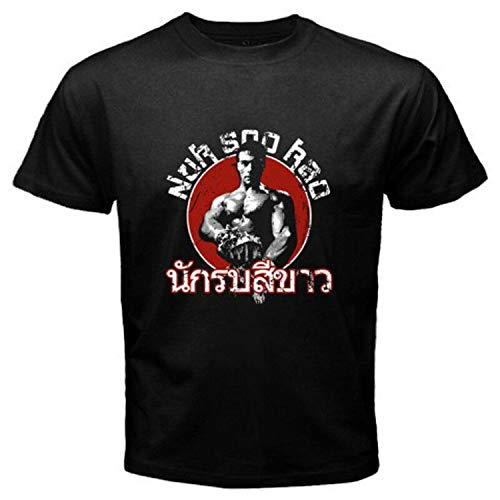 Doapee Rare Van Damme Movie Nuk Soo Kao Muay Thai Boxing Mens Black T-Shirt Size S-3XL,Black,XL