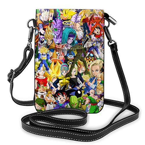 Dra-gon-Ball Bob Esponja SquarePant Super-Mario Monedero para teléfono Bolsos Cruzados para Mujer Bolsos Ligeros Monedero para Mujer Funda para teléfono móvil Funda para Billetera Bolsos de Hombro