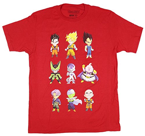 Dragon Ball Z - Camiseta - Manga Corta - Hombre Rojo Negro X-Small