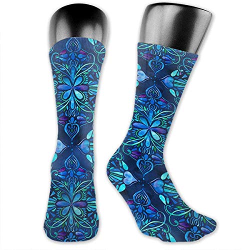 Drempad Luxury Calcetines de Deporte Circuit Green Pattern Socks For Men Or Women, All-Season Lightweight Mid Calf Crew Socks