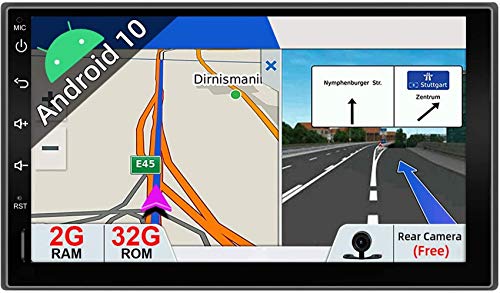 Drohneks Navegación de Radio Universal estéreo de Coche de Doble Dinar Android 10.0 | 2G + 32G | Cámara de Respaldo Gratis | 7 Pulgadas | Soporte Dab + / Google/Volante/GPS/WiFi/Bluetooth/Mirror Li