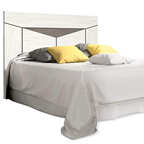 duehome HomeSouth - Cabezal para Cama de Matrimonio, cabecero Modelo Ada, Acabado en Color Andersen Pino y Gris, Medidas: 160 cm (Ancho) x  140 cm (Alto) x 3 cm (Fondo)