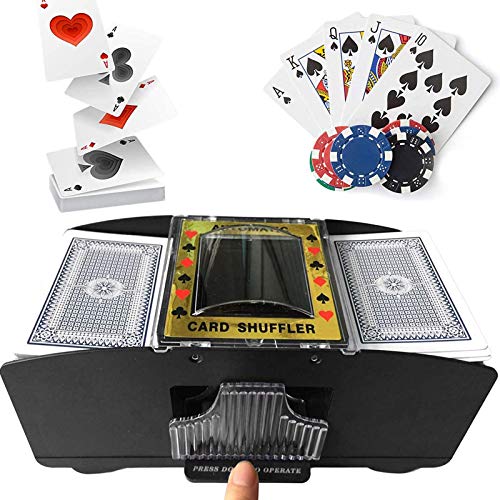 DUTUI Máquina Automática De Barajado De Cartas, Juego De Póquer del Juego De Bridge del Club De Fiestas Familiares, Barajado Automático De Cartas con Pilas