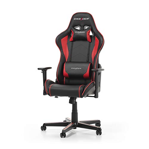 DXRacer Formula F08 Gaming Chair, Black/Red, Piel sintética, Negro/Rojo, 67 x 67 x 128 cm