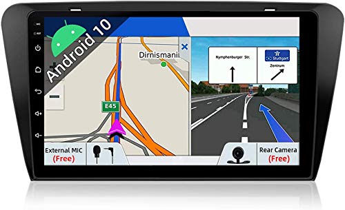 Estéreo para coche con doble din Android 10 compatible con la unidad principal SKODA Octavia 2014-2018 | 2G + 32G | 10,1 pulgadas | Cámara de respaldo Canbus gratuita | Compatible con volante DAB BT