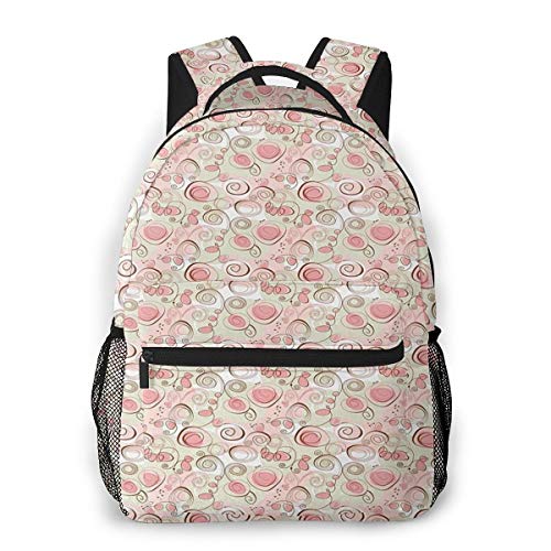 FDFCSD Mochilas Escolares, Pastel de Colores Escribir Formas aleatorias Mochila Hombre Mujer Casual Mochila para Portatil 14 Pulgadas Mochila Universidad Resistente Mochila Instituto