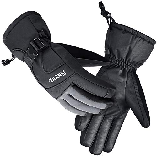 FREETOO Guantes de Esquí para Hombre, Guantes de Dedos Completos Impermeables, Calientes y Cortaviento, Ligeros y Resistentes a la Fricción para el Esquí, Montañismo y Actividades de Montaña (XL-1)