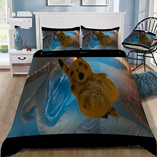 FTBDWOSJ® 3 Piezas Adolescentes Juego De Funda Nórdica 240 X 220 Cm Personaje De Anime De Dibujos Animados Cremallera Oculta Juego De Ropa De Cama 3D Microfibra Muy Suave Transpirable Y 2 Funda De Al