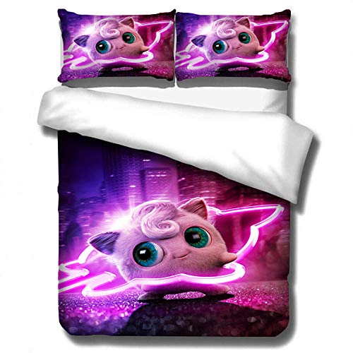 FTBDWOSJ® 3D Niñas Juego De Funda Nórdica 200 X 200 Cm Personaje De Dibujos Animados De Fantasía Cremallera Oculta Juego De Ropa De Cama 3 Piezas Microfibra Muy Suave Transpirable Y 2 Funda De Almoha