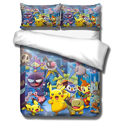 FTBDWOSJ® 3D Personaje De Anime De Dibujos Animados Juego De Funda Nórdica 240 X 220 Cm Cremallera Oculta Juego De Ropa De Cama 3 Piezas Microfibra Muy Suave Transpirable Y 2 Funda De Almohada 50X75