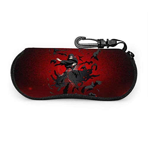 Gafas Estuche para anteojos Japón Anime Naruto Uchiha Itachi Estuche para anteojos Gafas de sol Estuche blando Estuche para anteojos con cremallera ultraligero Estuche para gafas multifunción-H0