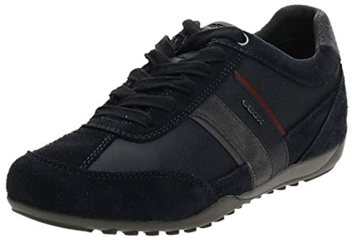 Geox U Wells C, Zapatillas Hombre, Azul (Navy/Dk Burgundy Cf47j), 43 EU