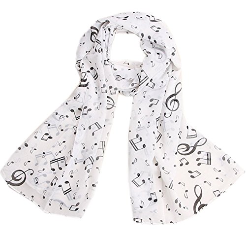 Gespout Pañuelos Bufanda para Mujer de Otoño Invierno Bufanda de Gasa Cómodo Cálido Scarves de Accesorios de Ropa Regalo de Cumpleaños Fiesta Nota Musical 1pcs