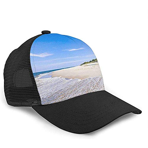 Gorra de béisbol con Visera de Malla de Sarga con Correa Ajustable Snapback Unisex-Península Mar Báltico Polonia Negro