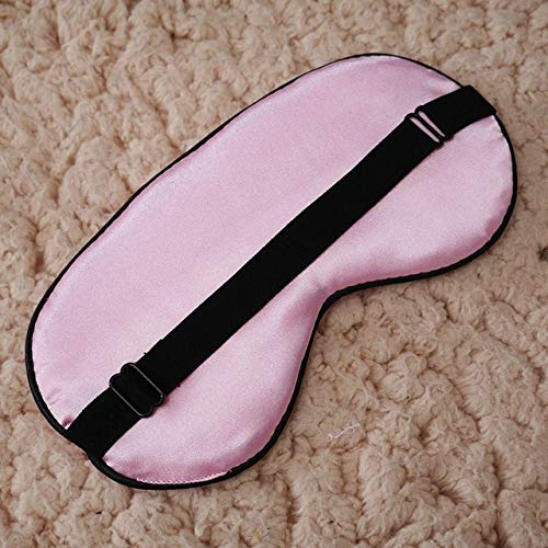 HIUGHJ 1 Unids Nueva M¨¢scara de Ojo de Seda para Dormir de Seda Pura Cubierta de Sombra Acolchada Viaje Relax Aid Vendas, Rosa