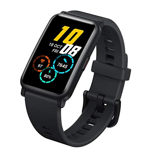 HONOR Watch ES - Salud & Fitness Smartwatch, 1,64 Pulgadas Pantalla AMOLED con 95 Modos de Entrenamiento, Podómetros, Monitor cardíaco, 5ATM Pulsera de Actividad Andriod iOS (Meteoritos Negro)