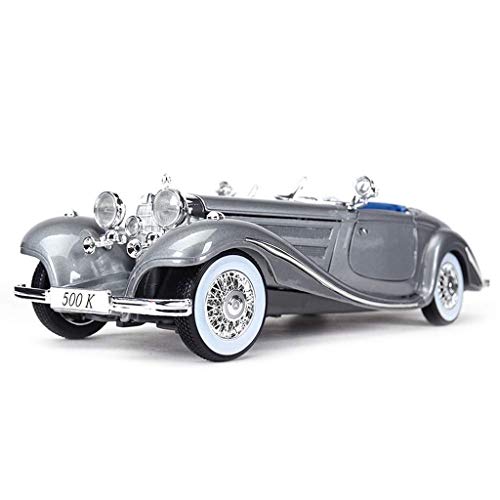 Hyzb Modelo de Coche 1:18 Saides - Mercedes-Benz 500K de simulación de aleación de fundición a presión de Adornos de Juguete Museo de Coches Clásicos 29x10.6x7.4CM joyería