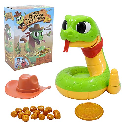 ISAKEN Rattlesnake Jake - Get The Gold Before He Strikes, Juguete Eléctrico De Serpiente De Cascabel, Interactivo Juegos para Padres E Hijos Juegos