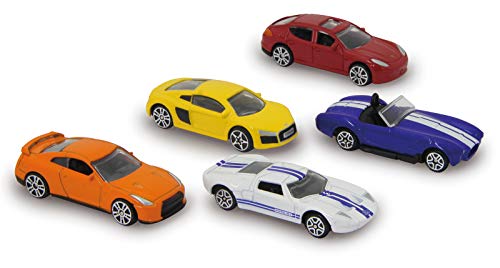 Jamara 460359-Street Kings 1:64 Diecast Set A 5 uds. -Licencia Official, Carrocería metálica, Color Azul, Naranja, Rojo, Blanco, Amarillo (460359)