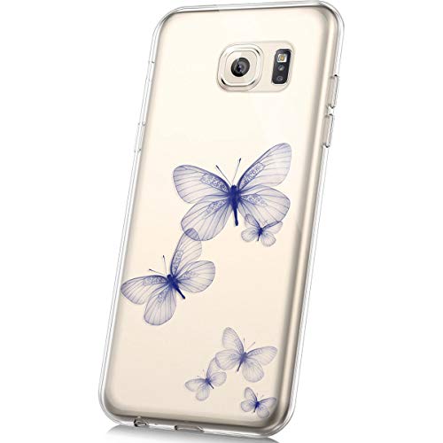 JAWSEU Funda Transparente Compatible con Galaxy S6 Edge Plus Claro Clear Suave TPU Silicona Gel Goma Bumper Carcasa con Diseño Modelo Flexible Ultra Delgada Fina Anti-Rasguño Protectora Funda,#3