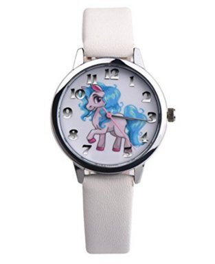 josep.h Reloj de dibujos animados para niños, diseño de unicornio (blanco)