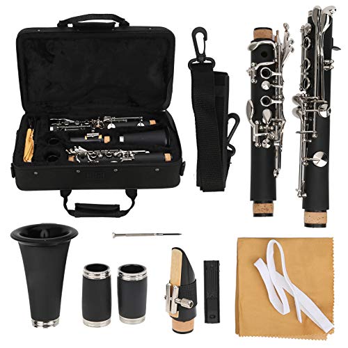 Juego de clarinete Clarinete profesional principiante práctico para amantes de la música para adultos(black)