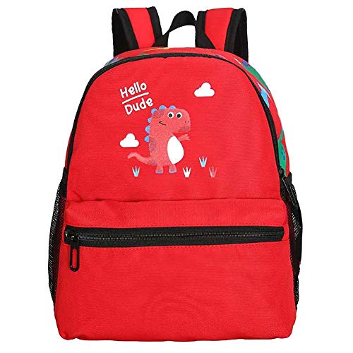 KTENME - Bolsa de Dinosaurio de Nailon, Impermeable, Mochila de jardín de Infantes, Gran Capacidad para Playa, Viajes, Escalada de montaña, Red (Rojo) - XLITT2NT0E