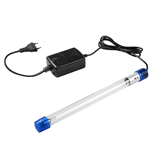 LEDGLE 9W UV Lámpara de Tanque, Esterilizador Luz Sumergible Luz UV Impermeable Algas Matar Lámpara para Acuario, La Limpieza de Acuarios de Agua, Piscinas, Peceras