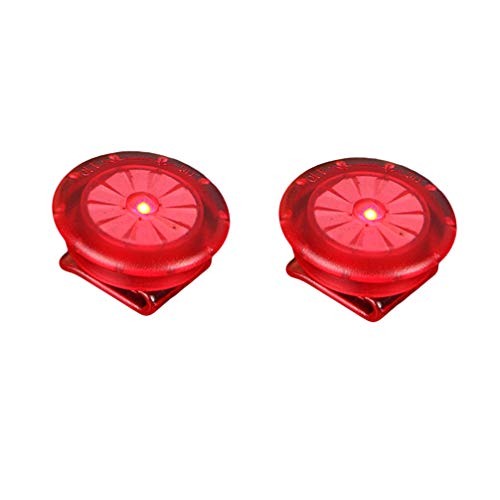 LIOOBO Mini led luz de Seguridad Brillante Clip Multifuncional en Luces estroboscópicas para Corredores nocturnos Bicicletas Caminando (Rojo) 2 Piezas