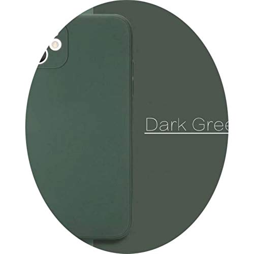 Liquid Silicone Back Case For iPhone 12 Mini Pro MAX Cellphone Case For iPhone X XS MAX XR 7 8 6 6S Plus SE 2020 Cover,Dark Green,for iPhone 12 Mini