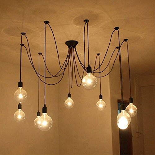 Lixada Lámpara de araña, 9 luces, lámpara colgante, iluminación de techo (9 brazos)