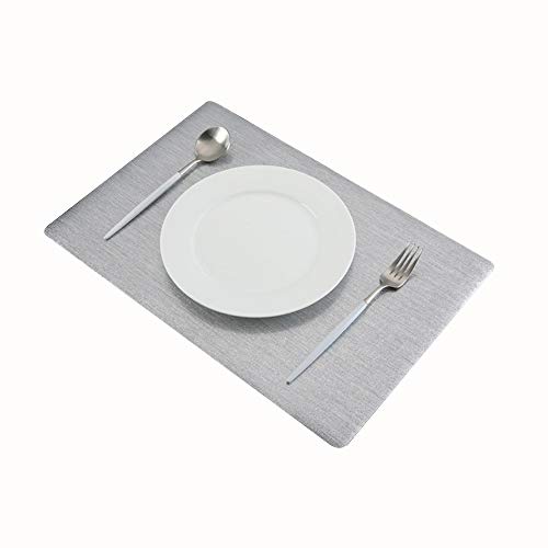 L.L.QYL Manteles Individuales 2 UNIDS/Lote Hotel Western Food PVC Aislamiento Impermeable Y A Prueba de Aceite Western Dish Bowl Table Mat Manteles (Color : Light Silver, UnitCount : 2PCS)