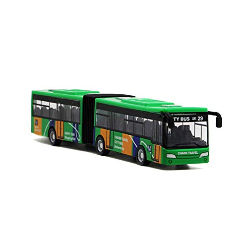 Local Makes A Comeback - Modelo de aleación de bus de versión extendida de camuflaje de sección doble, juguete de bus de simulación,Verde