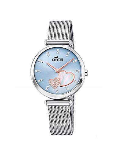 Lotus 18615/2 - Reloj Analógico para Mujer, de Cuarzo con Correa en Acero Inoxidable, Azul